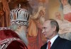 Путин, Медведев и Собянин присутствовали на ночном пасхальном богослужении в храме Христа Спасителя